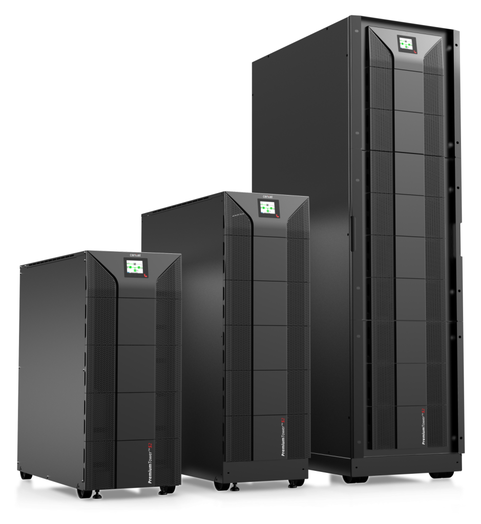 Centiel PremiumTower S2 UPS 3 Phase 10–80 kW dengan baterai internal, kabinet D1, D0 dan E0